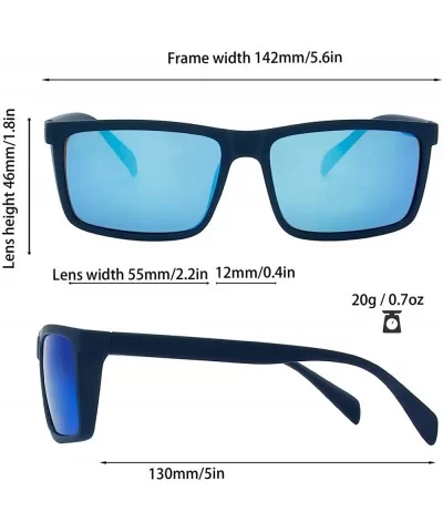 Polarized Flat Top Wrap Around Shield Rectangular Rubber Sunglasses For Men Women - Exquisite Packaging - C3192L9AL9O $20.66 ...