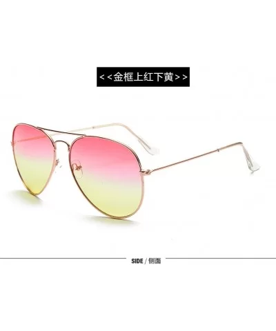 Sunglasses colorful two-color Sunglasses dazzling ocean film sunglasses sunglasses - Gold Frame - Pink Blue - CI18AZAA7T9 $53...