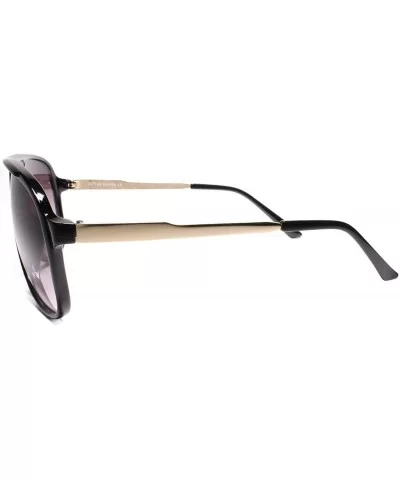 Classic Vintage Retro 90s Mens Womens Oversized Turbo Sunglasses - Black/ Gold - CF18UOG9U8M $17.61 Oversized