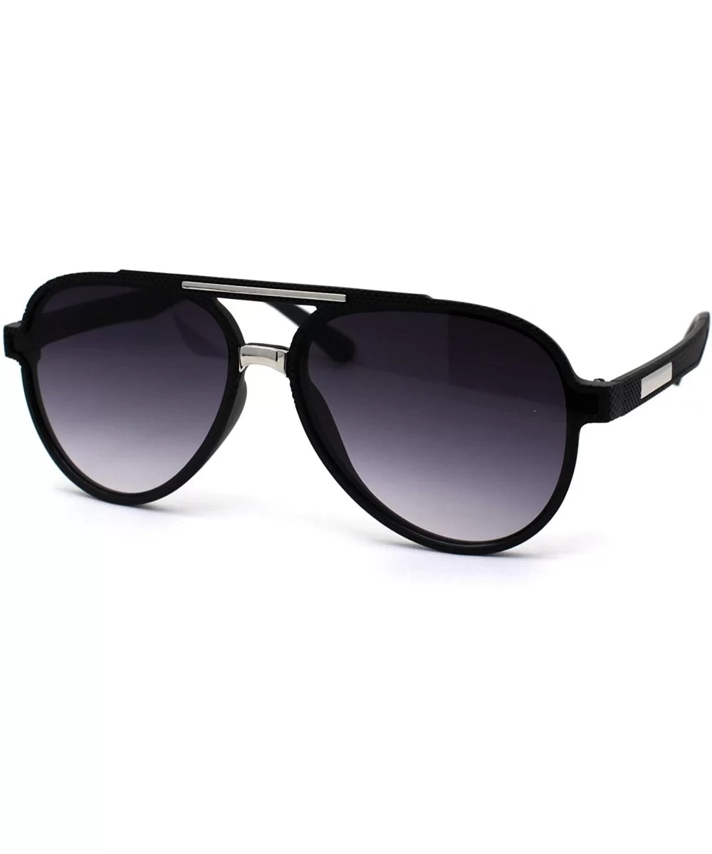 Mens Gentlemans Mod Designer Plastic Racer Sunglasses - Matte Black Silver Smoke - C91977CZUT9 $13.09 Round