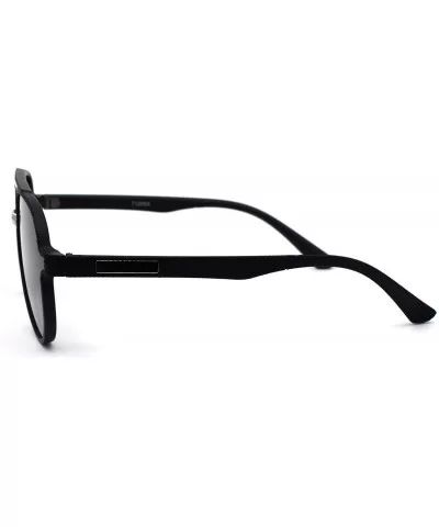 Mens Gentlemans Mod Designer Plastic Racer Sunglasses - Matte Black Silver Smoke - C91977CZUT9 $13.09 Round