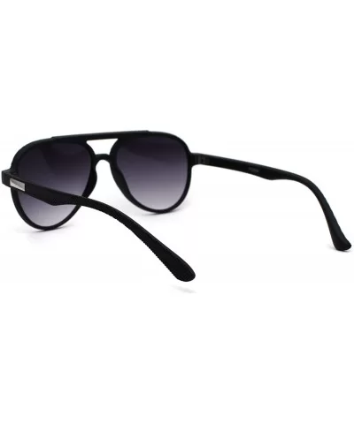 Mens Gentlemans Mod Designer Plastic Racer Sunglasses - Matte Black Silver Smoke - C91977CZUT9 $13.09 Round