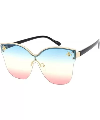 Butterfly Frameless Bulky Candy Lens 80s Retro Fashion Sunglasses - Multi - CP18UU2C5DC $14.69 Butterfly