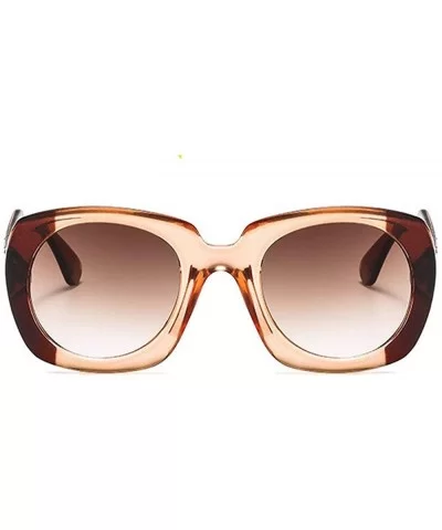 2019 new fashion square sunglasses retro unisex wide leg brand design sunglasses UV400 - Suang Tea - C418REX4G65 $20.92 Square