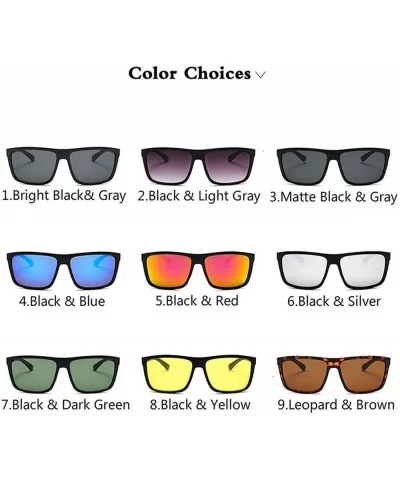 Men Rectangle Sunglasses Fashion Design Square Driving Sun Glasses Mirror Shades Eyewear Oculos De Sol UV400 - CY199C05TEN $4...