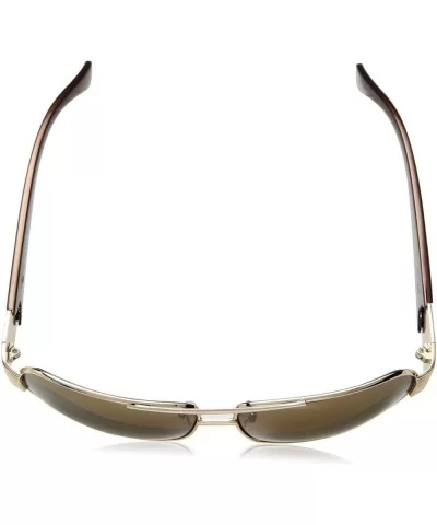 Mens Rectangular Semi-Rimless Metal Sunglasses with 100% UV Protection - Gold - CS180SOARC8 $64.85 Shield