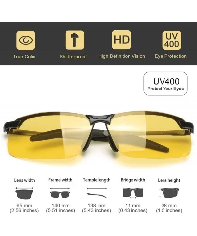 Men's Night-Vision Glasses for Driving Anti Glare- Rainy Safe Night-Driving Glasses Polarized - C118UN0O85K $38.50 Oversized