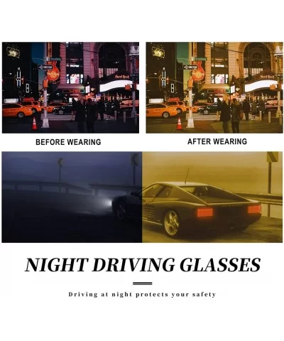 Men's Night-Vision Glasses for Driving Anti Glare- Rainy Safe Night-Driving Glasses Polarized - C118UN0O85K $38.50 Oversized