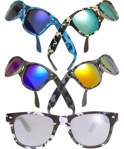 Wholesale 80'S Retro Style Bulk Lot Promotional Unisex Sunglasses - 12 Pack - Stcfrv-camo Rubber - CX190U0DOS7 $72.57 Wayfarer