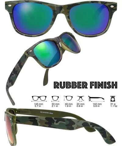 Wholesale 80'S Retro Style Bulk Lot Promotional Unisex Sunglasses - 12 Pack - Stcfrv-camo Rubber - CX190U0DOS7 $72.57 Wayfarer