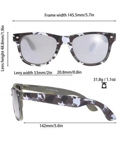 Wholesale 80'S Retro Style Bulk Lot Promotional Unisex Sunglasses - 12 Pack - Stcfrv-camo Rubber - CX190U0DOS7 $72.57 Wayfarer