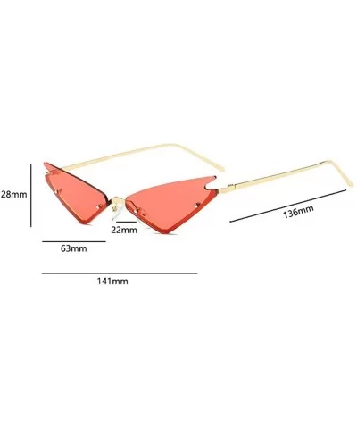 Fashion Triangle sunglasses for Women Futuristic Rimless Mirror Cateye Sun Glasses Designer - Yellow - C6194ORSMZ6 $12.26 Rim...