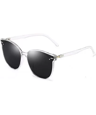 Unisex Sunglasses Retro Black Drive Holiday Oval Non-Polarized UV400 - Grey - CT18R5T3HHM $13.08 Oval