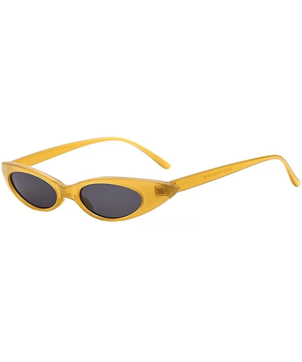 Vintage Oval Sunglasses for Women Slender Plastic Frame Candy Colors - C - CP199SCZ24C $11.57 Oval