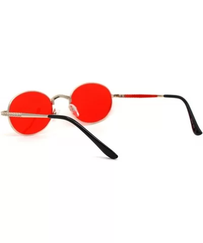 Oval Rhinestone Jewel Encrust Round Pimp Metal Rim Sunglasses - Gold Red - C3193EW8SHK $17.39 Oval