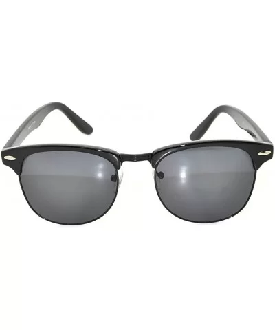 Retro Half Frame Horned Rim Sunglasses Colored Lens for Mens or Womens - Black-black Smoke - C011QDOF2N9 $11.76 Wayfarer