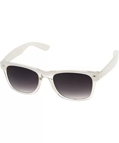 Retro Colorize Splash Half Frame Translucent Clear Horn Rimmed Sunglasses (White) - C0117V4UAYF $13.53 Wayfarer