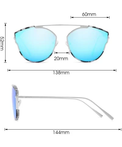 Womens Cateye Sunglasses Metal Sunglasses for Women Fashion Shades Retro Eyewear SL0N009 - CU18H278YCH $26.26 Oversized