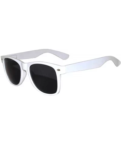 Retro 80's Vintage Sunglasses Colored Frame Smoke Lens Brand - New_retro_smoke_white - CC184IHZYQS $11.80 Sport