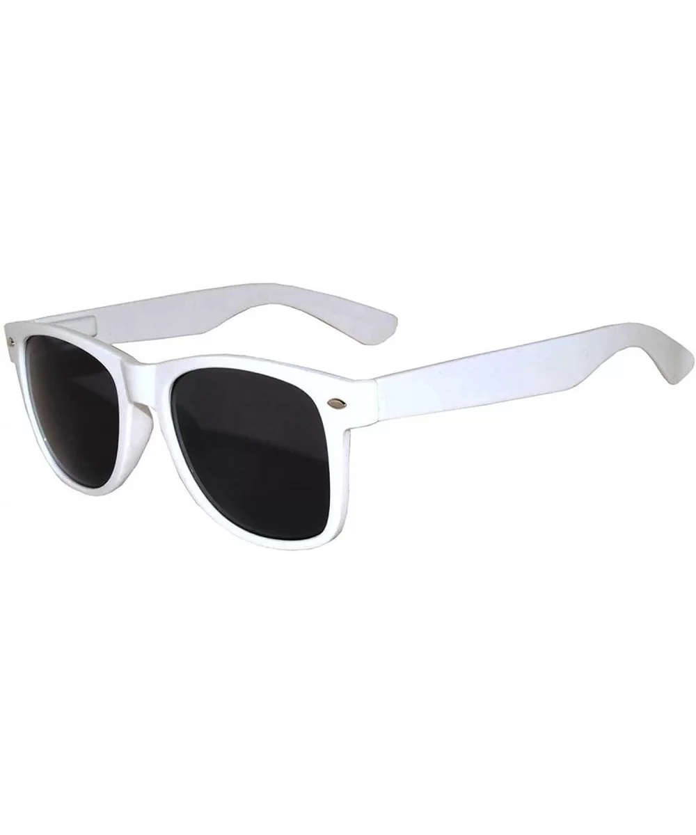 Retro 80's Vintage Sunglasses Colored Frame Smoke Lens Brand - New_retro_smoke_white - CC184IHZYQS $11.80 Sport