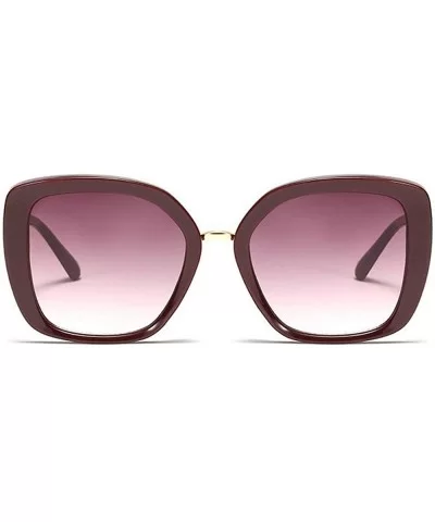 2019 Luxury Square Sunglasses Women Vintage Unique Gradient Sun Glasses New Oversize Eyewear UV400 - Red - CT18Q004CMH $19.80...