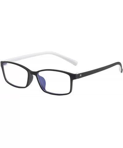 Unisex Full Frame Square Anti-Blue Light Reduce Eye Strain Glasses - Black White - CB196WZ7YOI $12.00 Square