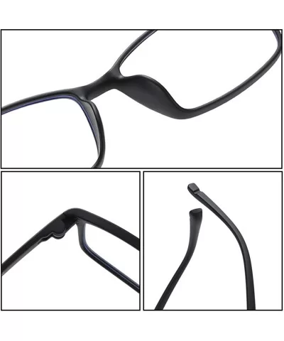 Unisex Full Frame Square Anti-Blue Light Reduce Eye Strain Glasses - Black White - CB196WZ7YOI $12.00 Square