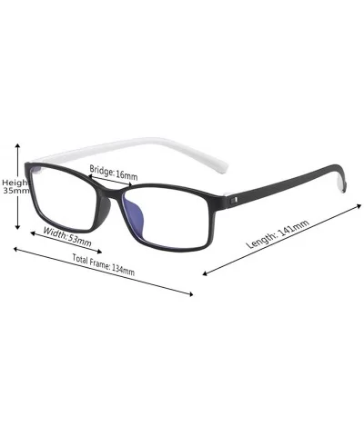 Unisex Full Frame Square Anti-Blue Light Reduce Eye Strain Glasses - Black White - CB196WZ7YOI $12.00 Square