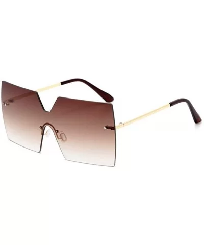 Frameless Siamese Sunglasses- Women's Oversized Frame Goggles- Box Sunglasses - A - CL18SEHDY5A $64.62 Oversized