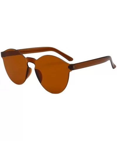 Women Men Fashion Clear Resin Retro Funk Sunglasses Outdoor Frameless Eyewear Glasses (Brown) - Brown - CC195NKD7KT $9.18 Rec...