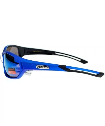 Mens Xloop Sunglasses Oval Rectangular Sporty Wrap Around UV 400 - Blue - CB125KA0AYF $12.43 Wrap