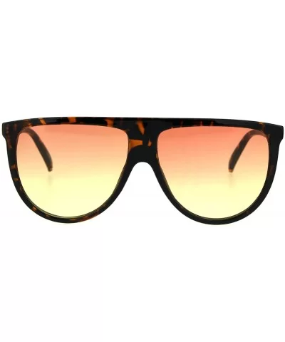 Retro Fashion Womens Sunglasses Half Oval Frame Ombre Color Lens UV 400 - Tortoise (Red Yellow) - C8189ZARULG $13.97 Oval
