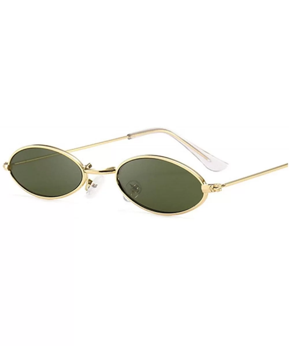 Fashion Women Sunglasses Famous Oval Sun Glasses Female Metal Round Rays Frames Small Cheap Eyewear - C4198A0ISZN $54.41 Round