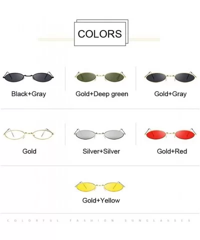 Fashion Women Sunglasses Famous Oval Sun Glasses Female Metal Round Rays Frames Small Cheap Eyewear - C4198A0ISZN $54.41 Round