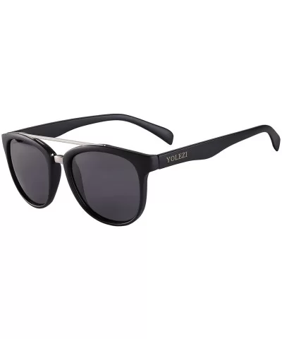 Men's Women Polarized Sunglasses Retro Fashion 80s UV Protection Sun Glasses - Black &Grey - CP18EXE5R2R $36.78 Sport