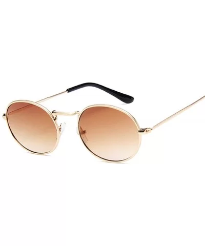 Small Frame Oval Sunglasses Women Brand Designer Ocean Lens Mirror Glasses Female Alloy Party Feminino UV400 - CX198ZAI0OA $5...