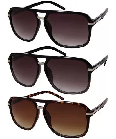 Square Retro Style Aviators with Gradient Lens 1402-AP - Demi - CH1833MOT4U $13.17 Square