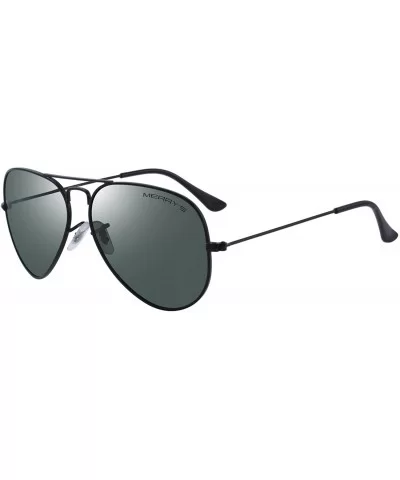 Classic Men Polarized sunglass Pilot Sunglasses for Women 58mm S8025 - Black&g15 - C718DMHRAUK $16.79 Square