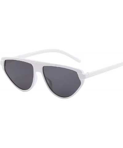 Women Flat Top Fashion Shades Retro UV400 Bold Sunglasses for Driving Fishing - White - CZ18UD832HR $12.03 Rimless