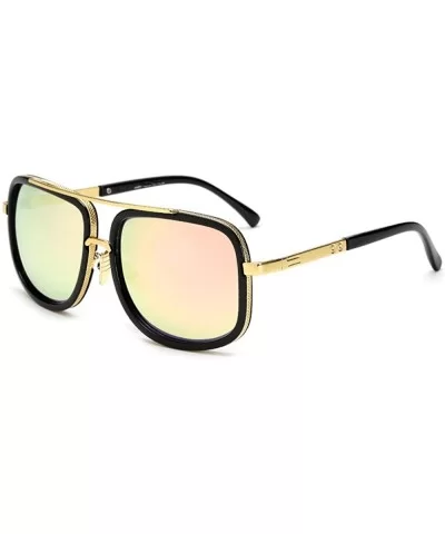 Oversized Men Sunglasses - Black Pink - CD18HLO4RHC $17.40 Oversized