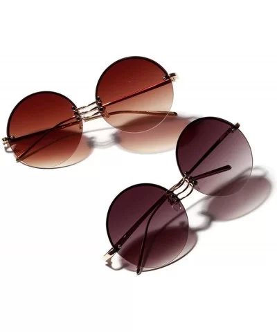 2020 Retro Round Metal BorderlHip Hop Clear Color Lens Festival Fashion Gradient Sunglasses - As Picture Show1 - C8198AHWIN9 ...