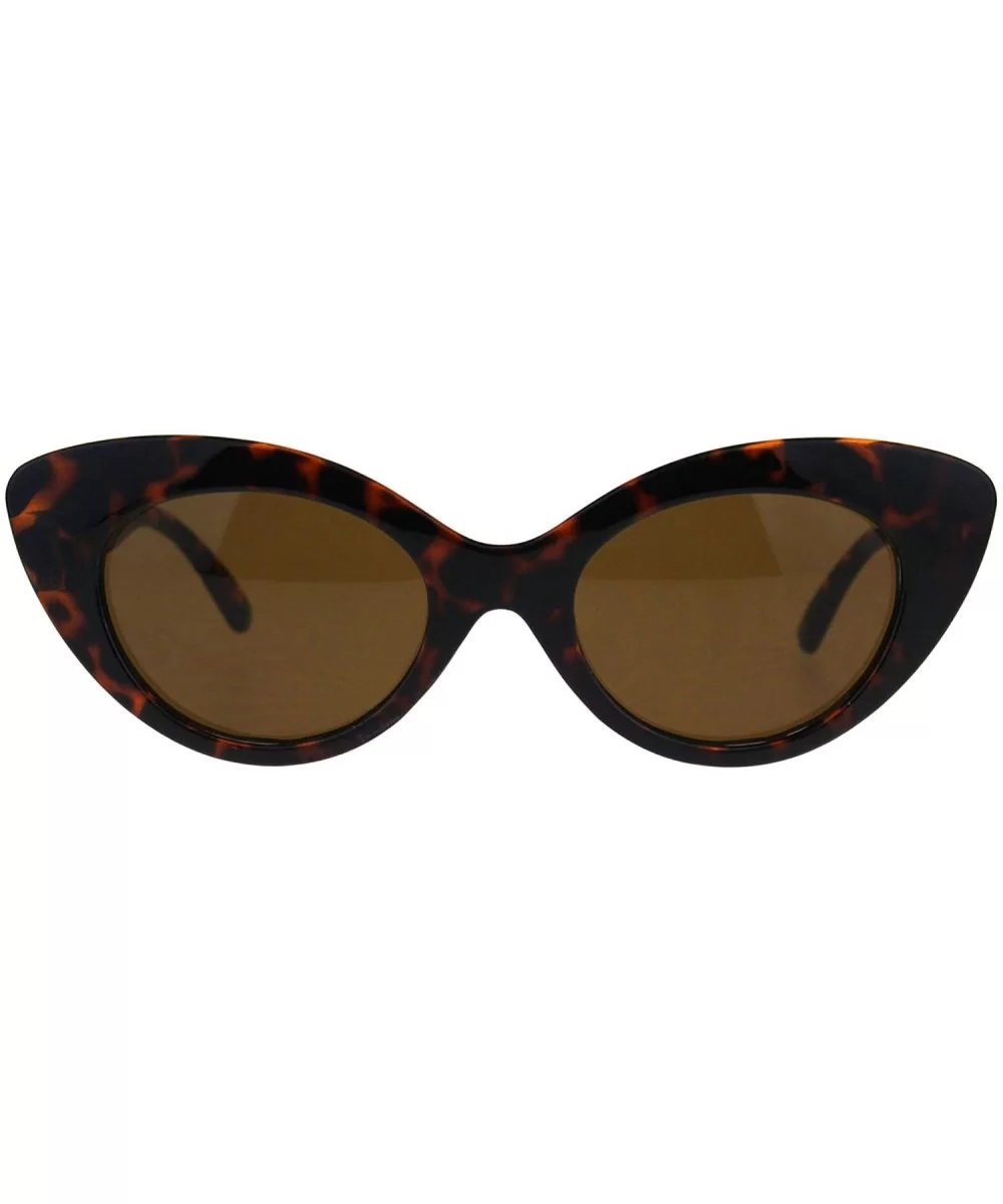 Womens Oval Cateye Sunglasses Vintage Designer Style Shades UV 400 - Tortoise (Brown) - C518KZH3E30 $14.87 Oval