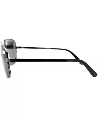 Bifocal Magnification Lens Sunglasses Mens Half Rim Aviator Tinted Reader - Gunmetal - CE188440GLQ $12.11 Aviator