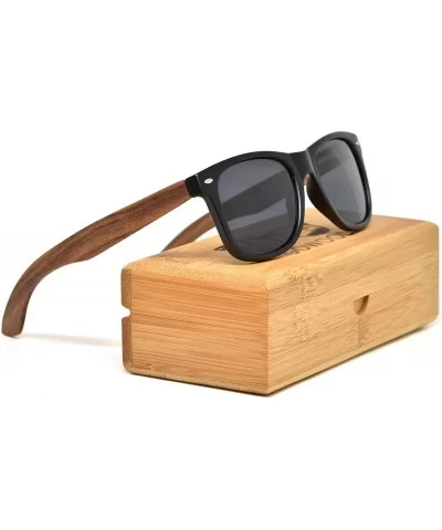 Walnut Wood Sunglasses For Men & Women with Polarized Lenses with Wood Box - C112MXNRESR $52.31 Wayfarer