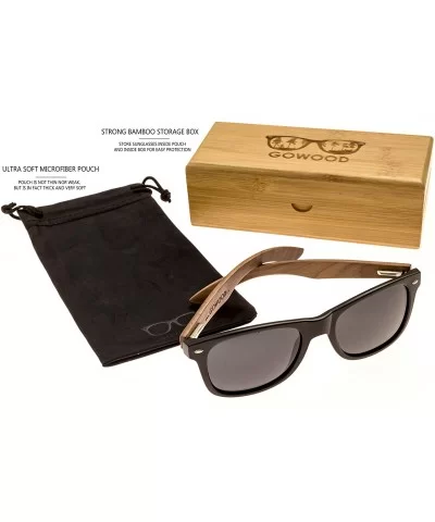 Walnut Wood Sunglasses For Men & Women with Polarized Lenses with Wood Box - C112MXNRESR $52.31 Wayfarer