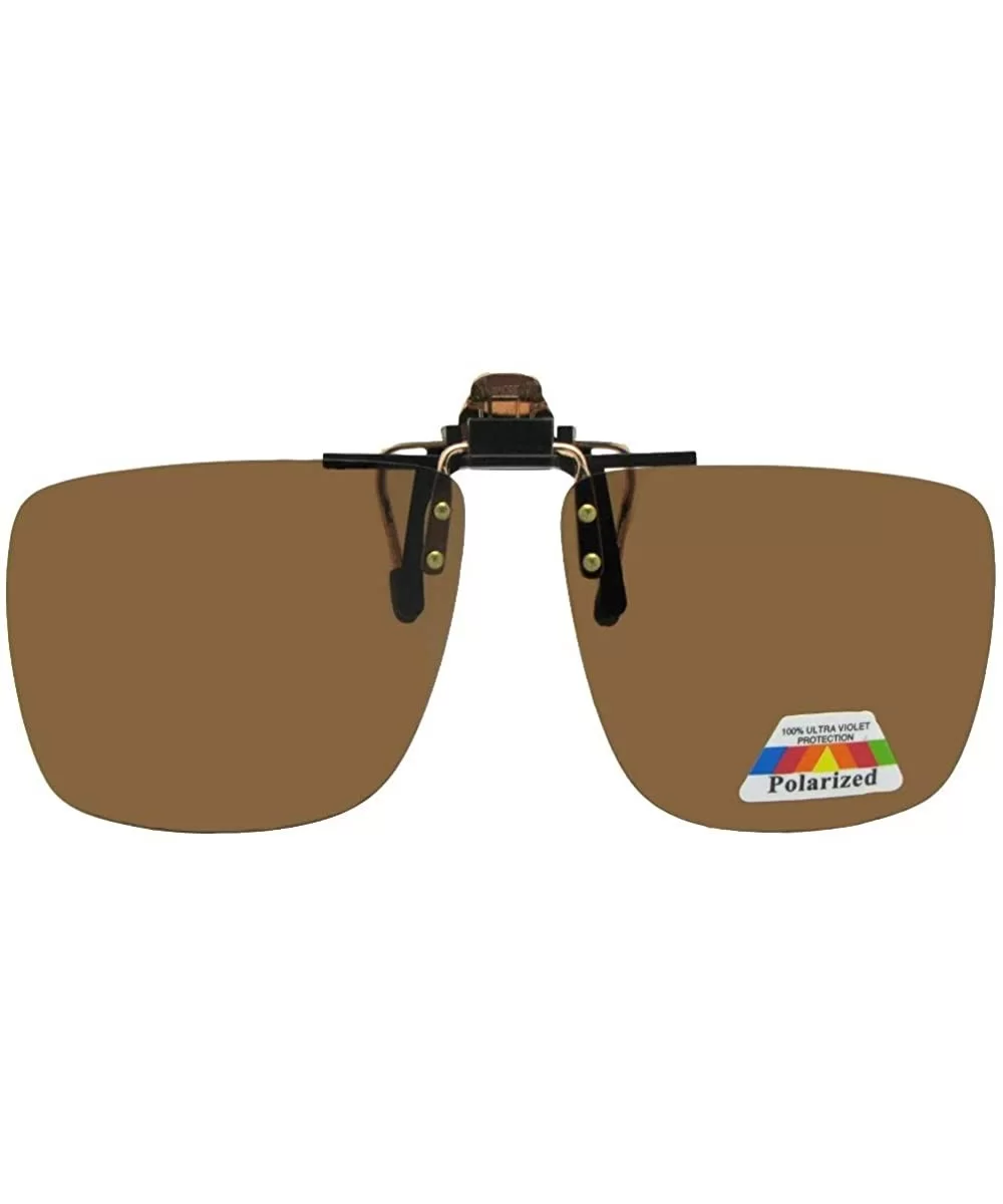 Square Polarized Flip Up Sunglasses - Black/Gold-brown Lenses - C618NZ9R6T8 $19.23 Square