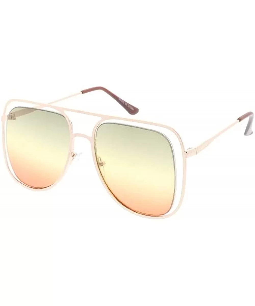 Heritage Modern "Kawaii" Double Wired Aviator Frame Sunglasses - Green - CB18GY7HCWA $12.17 Aviator