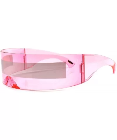 Bionics Alien Space Robot Cyclops Futuristic Costume Novelty Sunglasses - Pink - CP18ECG9RIY $18.29 Wrap