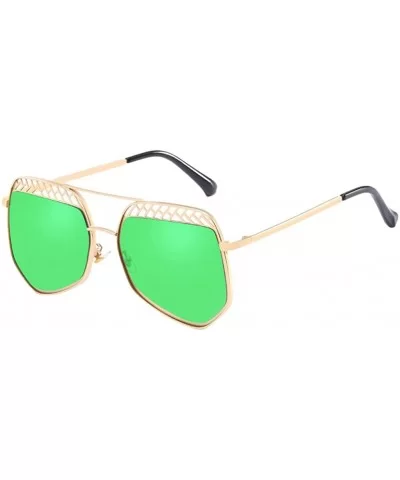 Vintage Ocean Color Metal Frame Oversized Fits Over Sunglasses for Women - Green - CW1808ISX99 $23.35 Sport