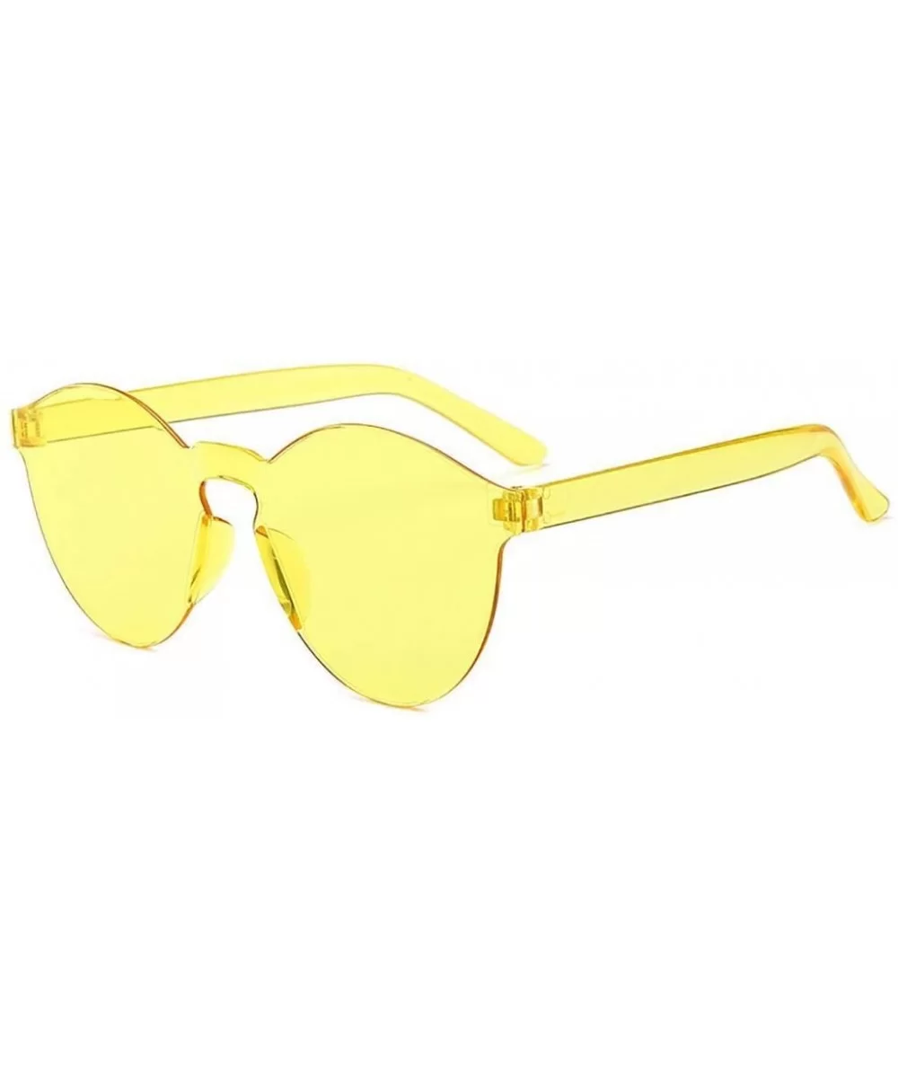 Unisex Fashion Candy Colors Round Outdoor Sunglasses Sunglasses - Light Yellow - C01908MLUA2 $27.59 Round